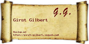 Girst Gilbert névjegykártya